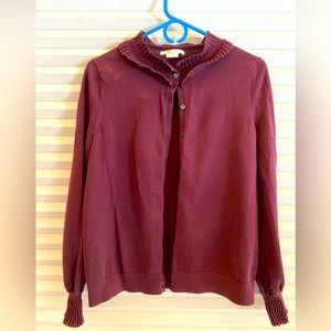 BODEN cardigan sweater. Color is ‘raisin’ or ‘plum’ or a degree of purple.